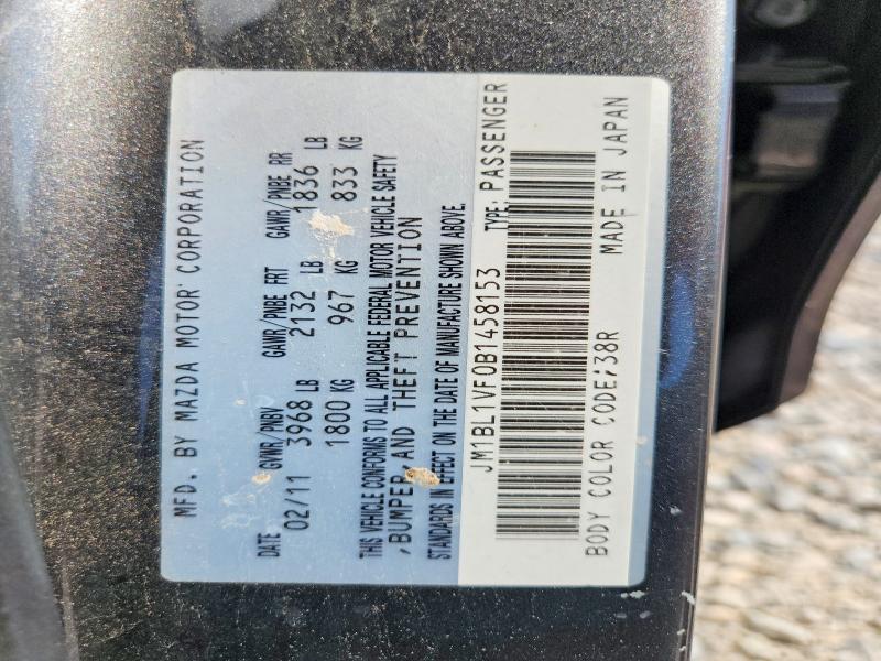 Auction sale of the 2011 Mazda 3, vin: JM1BL1VF0B1458153, lot number: 63106016