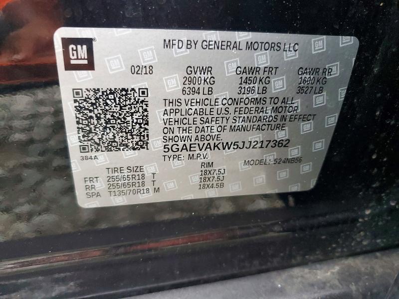 Продажа на аукционе авто 2018 Buick Enclave, vin: 5GAEVAKW5JJ217362, номер лота: 62635616