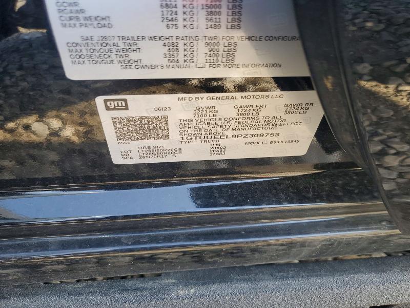 2023 Gmc Sierra მანქანა იყიდება აუქციონზე, vin: 1GTUUEEL9PZ309753, აუქციონის ნომერი: 59031096
