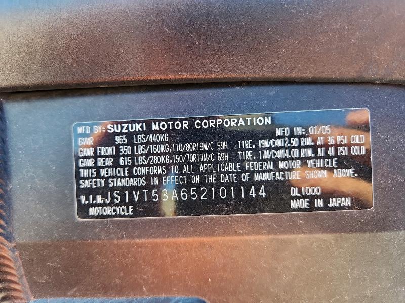 Продажа на аукционе авто 2005 Suzuki Dl1000, vin: JS1VT53A652101144, номер лота: 61401546