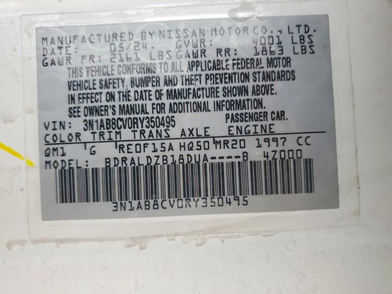 Продаж на аукціоні авто 2024 Nissan Sentra, vin: 3N1AB8CV0RY350495, номер лоту: 60709316