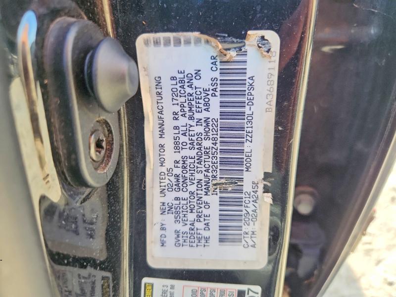 2005 Toyota Corolla მანქანა იყიდება აუქციონზე, vin: 1NXBR32E35Z481222, აუქციონის ნომერი: 60504436