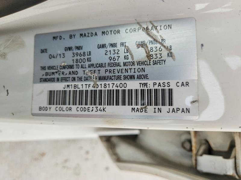 63652816 :رقم المزاد ، JM1BL1TF4D1817400 vin ، 2013 Mazda 3 مزاد بيع