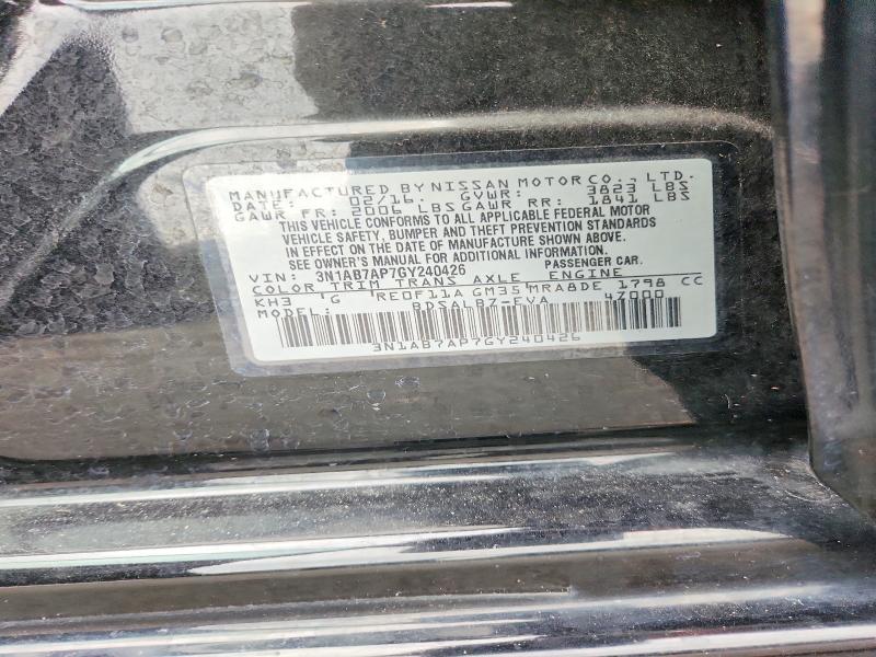 Продажа на аукционе авто 2016 Nissan Sentra, vin: 3N1AB7AP7GY240426, номер лота: 60813156
