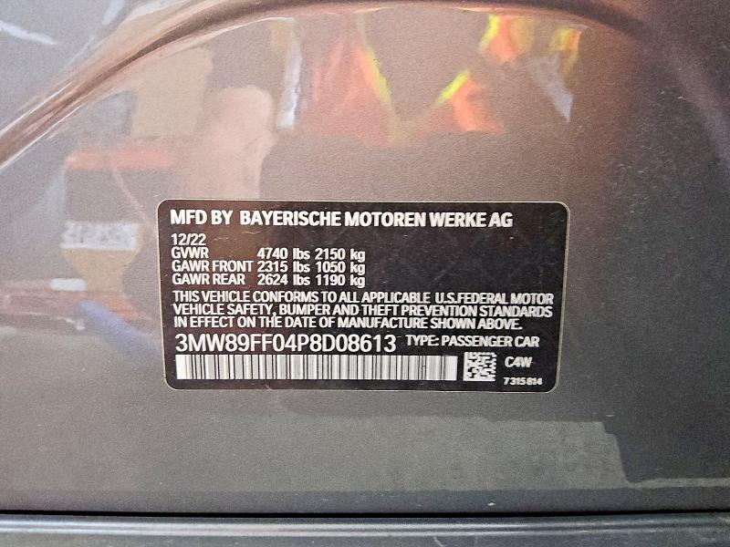 Продаж на аукціоні авто 2023 Bmw 330xi, vin: 3MW89FF04P8D08613, номер лоту: 57172436
