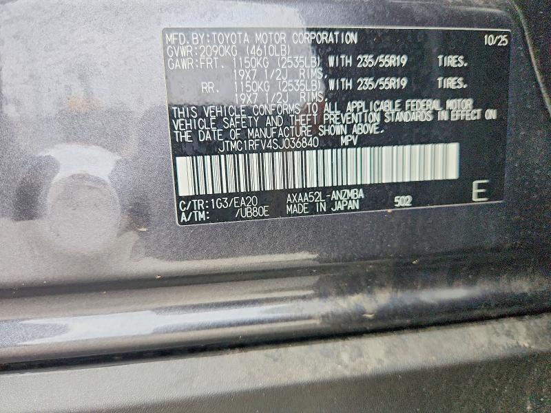 61908396 :رقم المزاد ، JTMC1RFV4SJ036840 vin ، 2025 Toyota Rav4 مزاد بيع