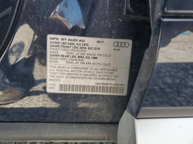 Продажа на аукционе авто 2018 Audi Q5, vin: WA1BNBFYXJ2061861, номер лота: 62921436