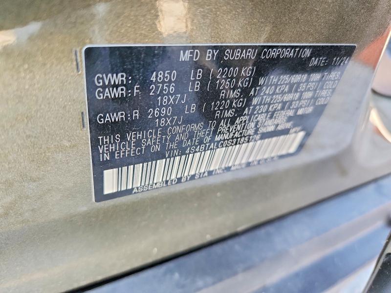 62296646 :رقم المزاد ، 4S4BTALC0S3185126 vin ، 2025 Subaru Outback مزاد بيع