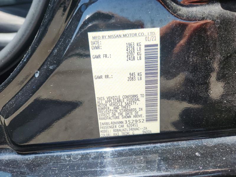 61209986 :رقم المزاد ، 1N4BL4DVXMN352952 vin ، 2021 Nissan Altima مزاد بيع