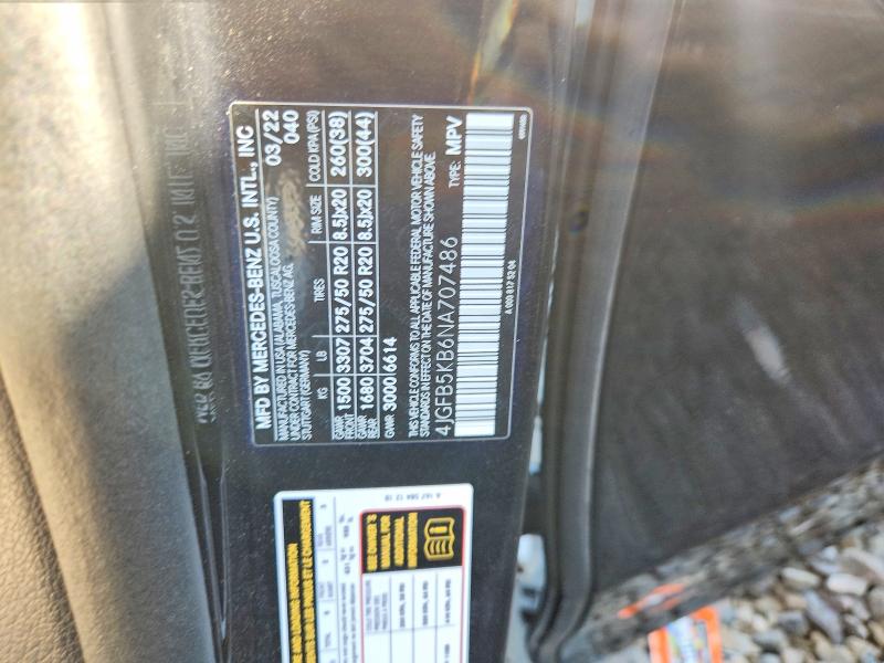 Aukcja sprzedaży 2022 Mercedes-benz Gle, vin: 4JGFB5KB6NA707486, numer aukcji: 58413636