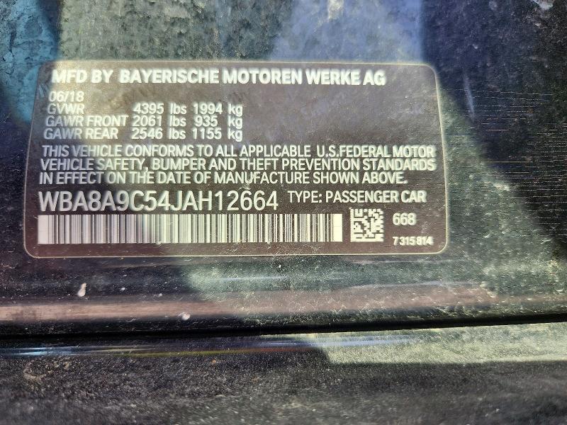 Aukcja sprzedaży 2018 Bmw 320, vin: WBA8A9C54JAH12664, numer aukcji: 59801756