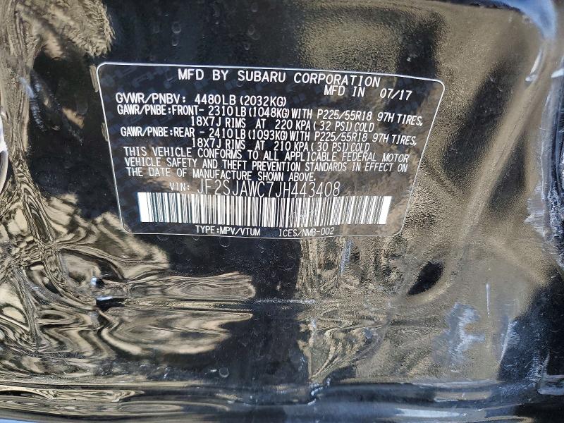 Aukcja sprzedaży 2018 Subaru Forester, vin: JF2SJAWC7JH443408, numer aukcji: 62532866