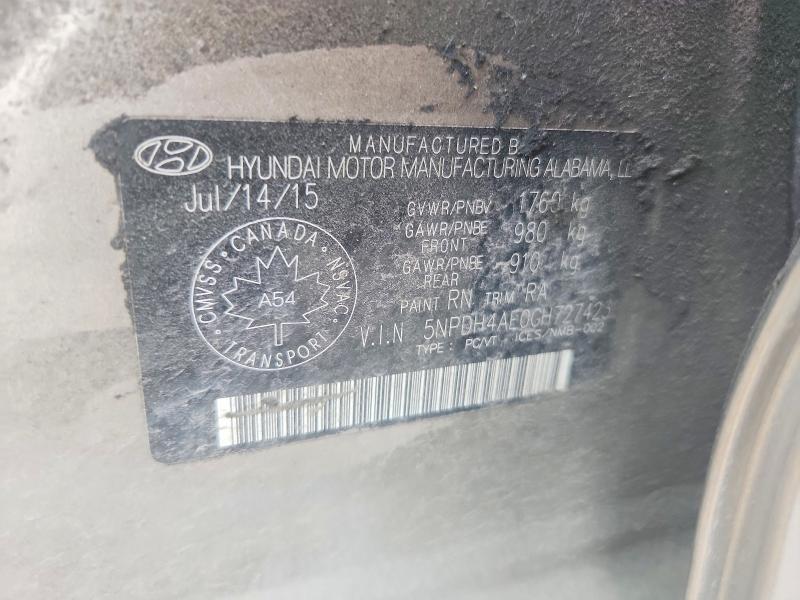 Aukcja sprzedaży 2016 Hyundai Elantra, vin: 5NPDH4AE0GH727423, numer aukcji: 60254276