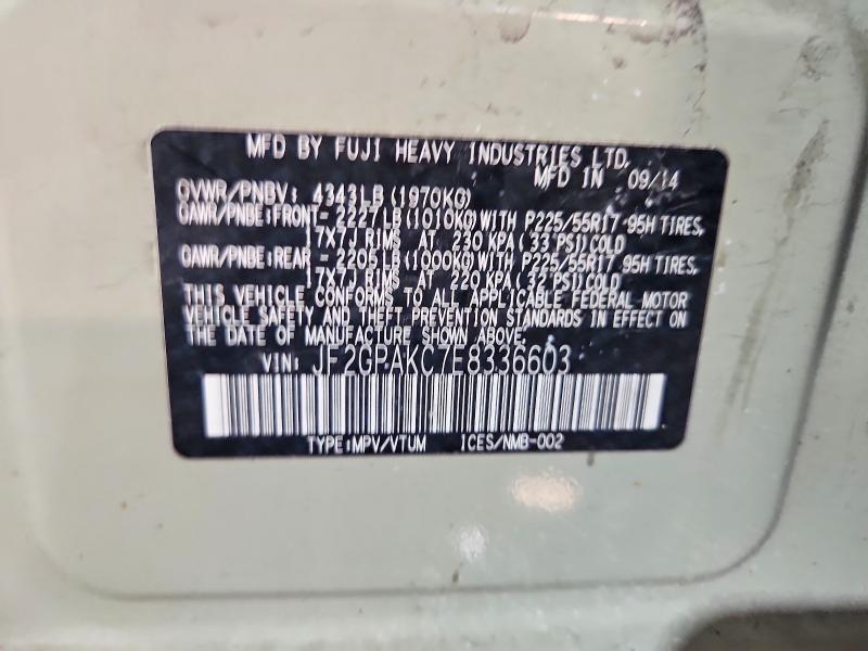 2014 Subaru Xv Crosstrek მანქანა იყიდება აუქციონზე, vin: JF2GPAKC7E8336603, აუქციონის ნომერი: 61685166