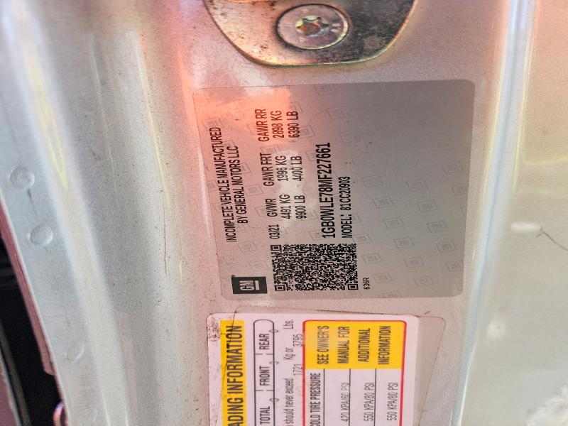 58886116 :رقم المزاد ، 1GB0WLE78MF227661 vin ، 2021 Chevrolet Silverado مزاد بيع