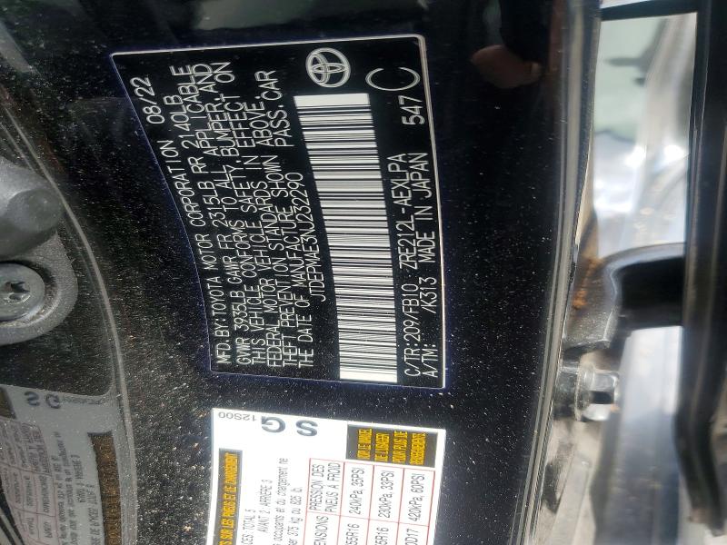 2022 Toyota Corolla მანქანა იყიდება აუქციონზე, vin: JTDEPMAE3NJ232290, აუქციონის ნომერი: 63513266