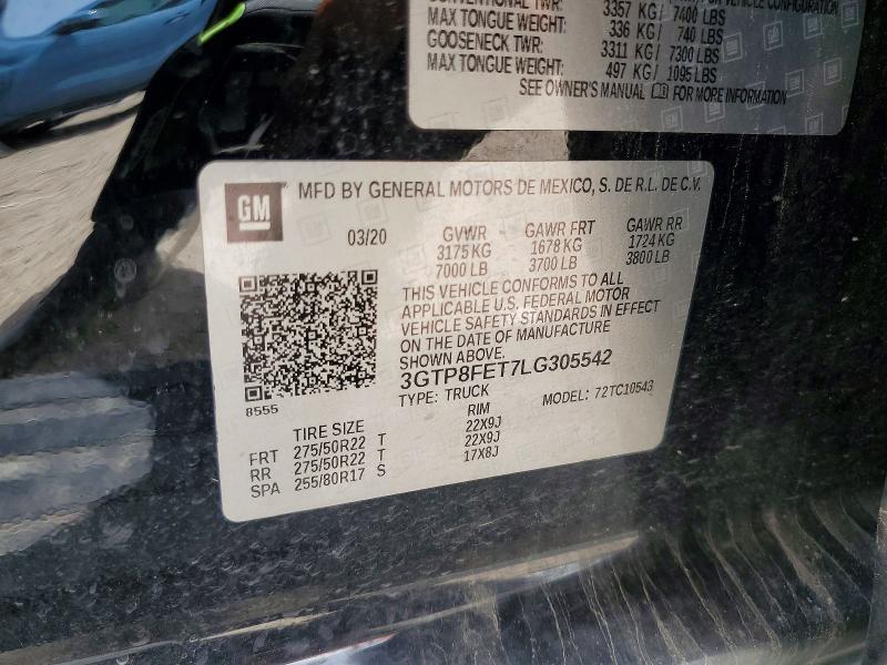 Продажа на аукционе авто 2020 Gmc Sierra, vin: 3GTP8FET7LG305542, номер лота: 61336246