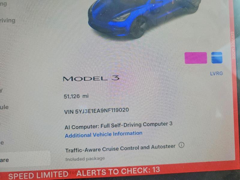 Aukcja sprzedaży 2022 Tesla Model 3, vin: 5YJ3E1EA9NF119020, numer aukcji: 59665806