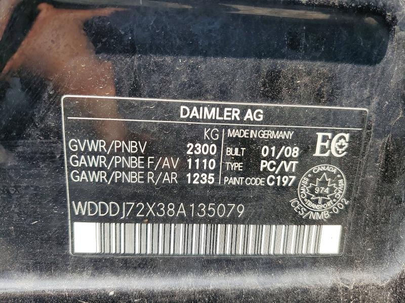 62342336 :رقم المزاد ، WDDDJ72X38A135079 vin ، 2008 Mercedes-benz Cls مزاد بيع