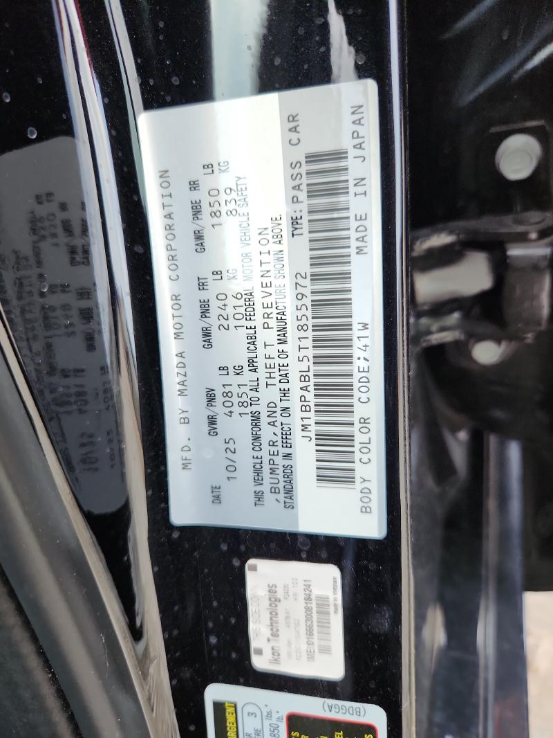 Aukcja sprzedaży 2026 Mazda 3, vin: JM1BPABL5T1855972, numer aukcji: 61145556