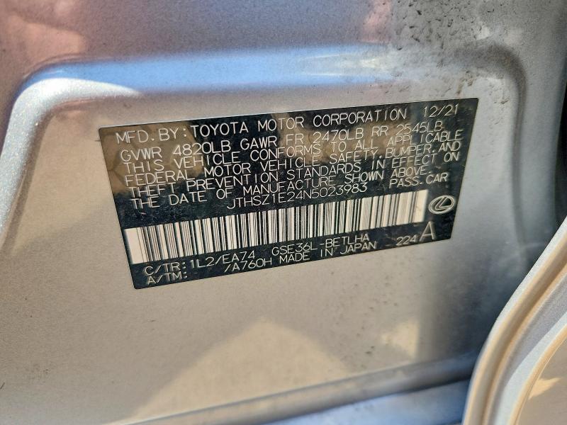 Aukcja sprzedaży 2022 Lexus Is, vin: JTHSZ1E24N5023983, numer aukcji: 60803256