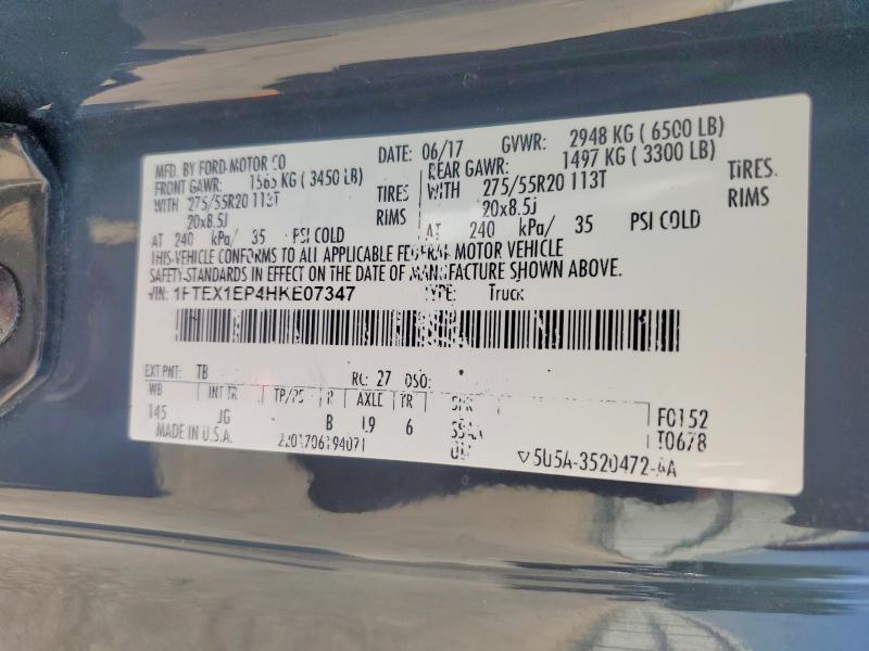Продажа на аукционе авто 2017 Ford F150, vin: 1FTEX1EP4HKE07347, номер лота: 61377136