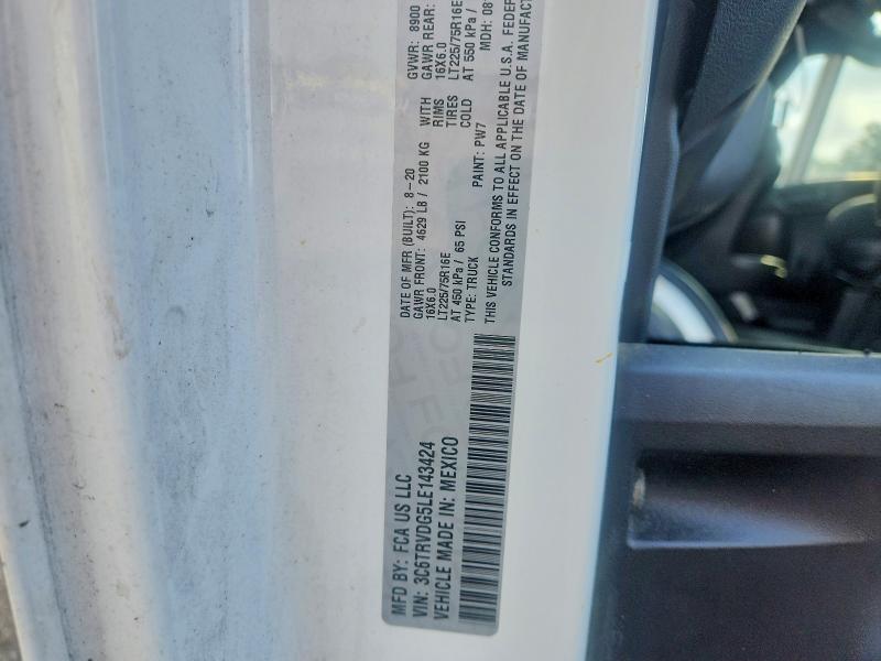 Продаж на аукціоні авто 2020 Ram Promaster 2500, vin: 3C6TRVDG5LE143424, номер лоту: 85610235