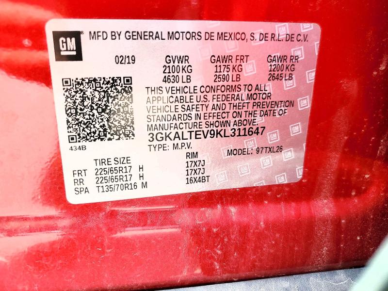 Продаж на аукціоні авто 2019 Gmc Terrain, vin: 3GKALTEV9KL311647, номер лоту: 63010496