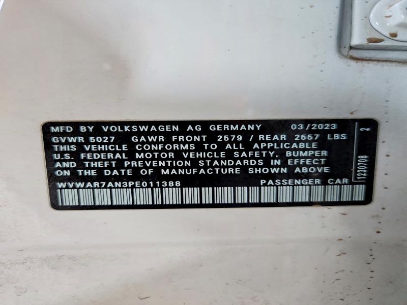 59923976 :رقم المزاد ، WVWAR7AN3PE011388 vin ، 2023 Volkswagen Arteon مزاد بيع