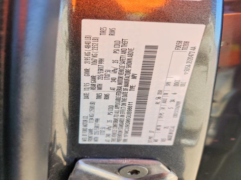 60602466 :رقم المزاد ، 1FMCU9G96GUB98611 vin ، 2016 Ford Escape مزاد بيع