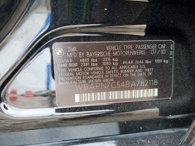 2011 Bmw 335 მანქანა იყიდება აუქციონზე, vin: WBAPN7C54BA782118, აუქციონის ნომერი: 61886916