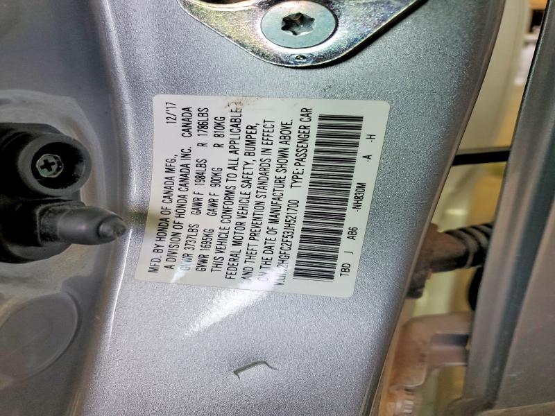 Продаж на аукціоні авто 2018 Honda Civic, vin: 2HGFC2F53JH521700, номер лоту: 62681796