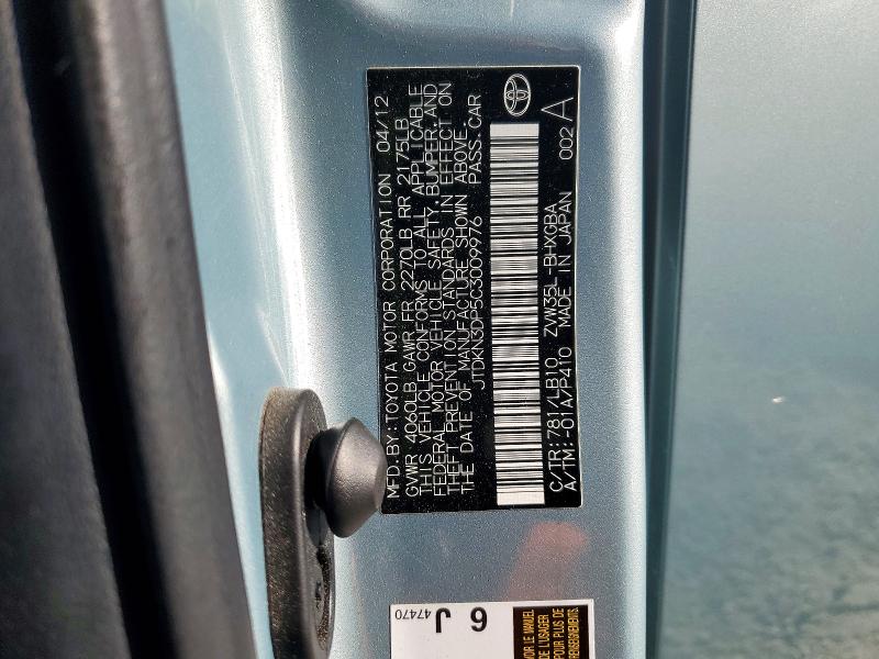 Продажа на аукционе авто 2012 Toyota Prius Plug-in Hybrid, vin: JTDKN3DP5C3009976, номер лота: 62437946