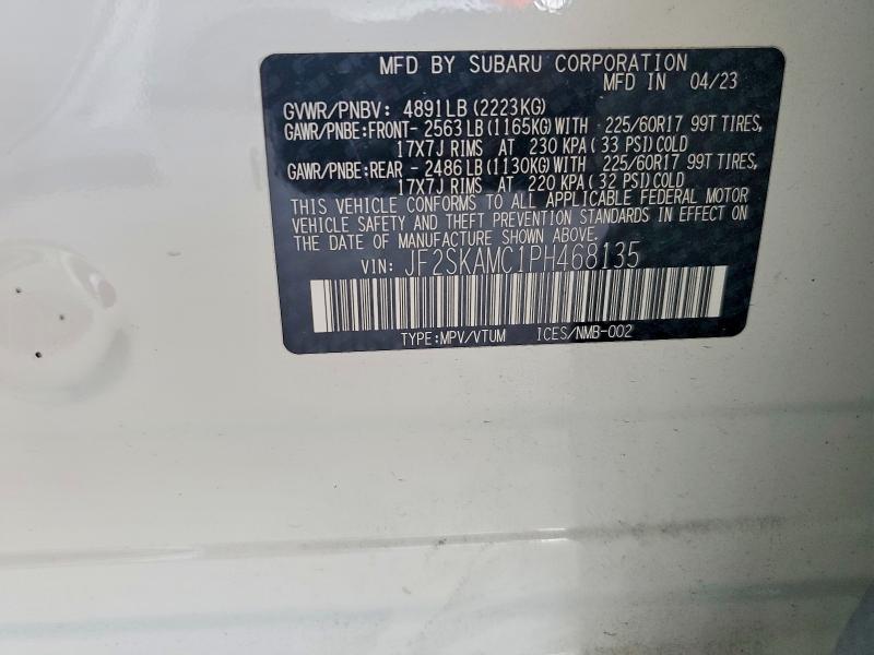 Aukcja sprzedaży 2023 Subaru Forester, vin: JF2SKAMC1PH468135, numer aukcji: 59242926