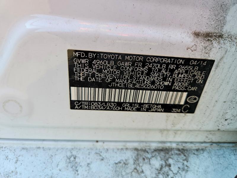 Aukcja sprzedaży 2014 Lexus Gs, vin: JTHCE1BL4E5026010, numer aukcji: 59130096