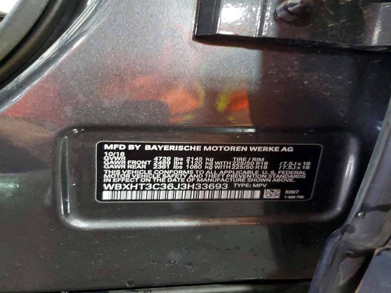 Aukcja sprzedaży 2018 Bmw X1, vin: WBXHT3C36J3H33693, numer aukcji: 62862856