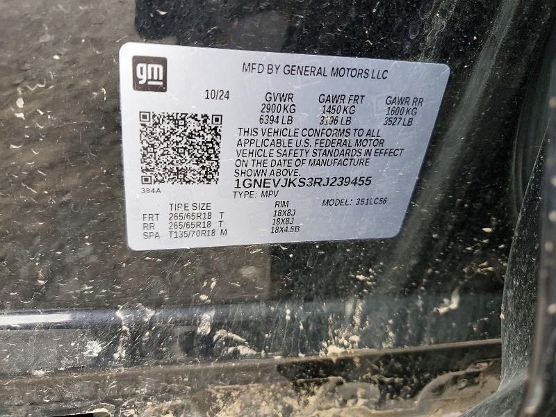 2024 Chevrolet Traverse მანქანა იყიდება აუქციონზე, vin: 1GNEVJKS3RJ239455, აუქციონის ნომერი: 62424596
