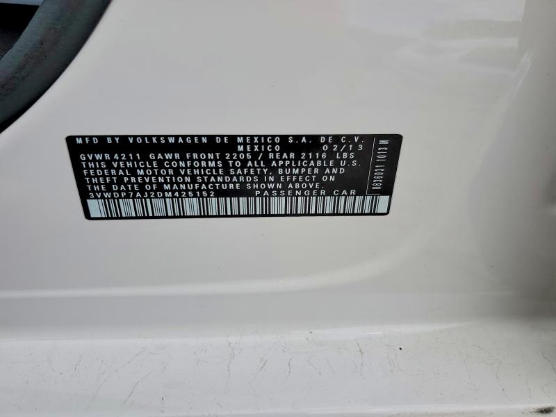 Aukcja sprzedaży 2013 Volkswagen Jetta, vin: 3VWDP7AJ2DM425152, numer aukcji: 61189146