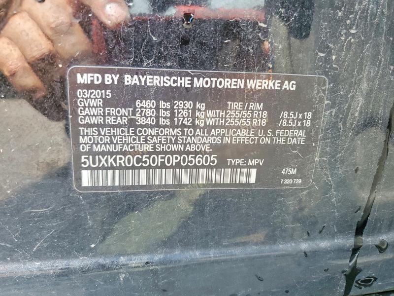 62047026 :رقم المزاد ، 5UXKR0C50F0P05605 vin ، 2015 Bmw X5 مزاد بيع
