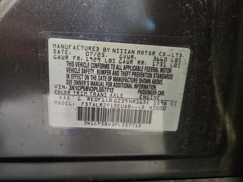 61108776 :رقم المزاد ، 3N1CP5BV3PL557712 vin ، 2023 Nissan Kicks مزاد بيع