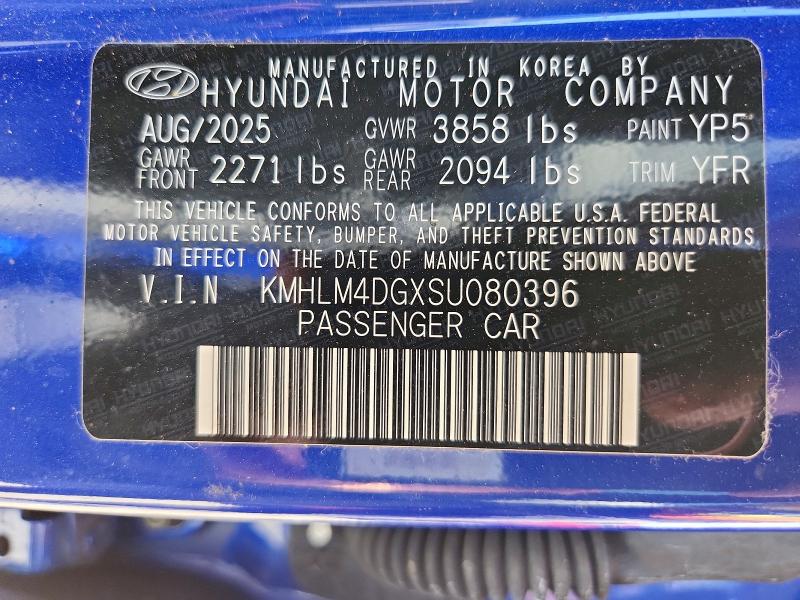 Продаж на аукціоні авто 2025 Hyundai Elantra, vin: KMHLM4DGXSU080396, номер лоту: 85963375