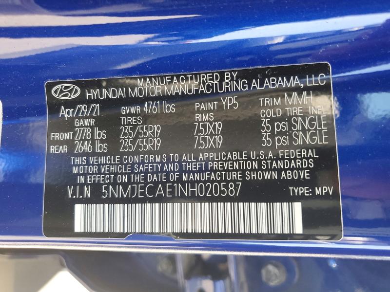 Aukcja sprzedaży 2022 Hyundai Tucson, vin: 5NMJECAE1NH020587, numer aukcji: 60315056