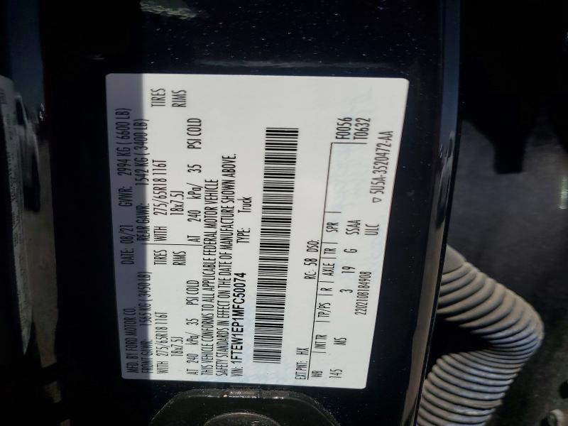 60714336 :رقم المزاد ، 1FTEW1EP1MFC50074 vin ، 2021 Ford F150 مزاد بيع