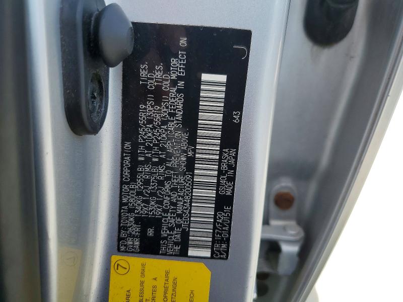 Продажа на аукционе авто 2008 Toyota Highlander, vin: JTEDS43A482005091, номер лота: 62163656