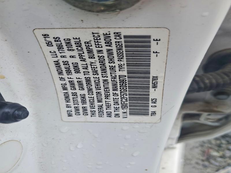 Aukcja sprzedaży 2016 Honda Civic, vin: 19XFC2F57GE059970, numer aukcji: 62235926