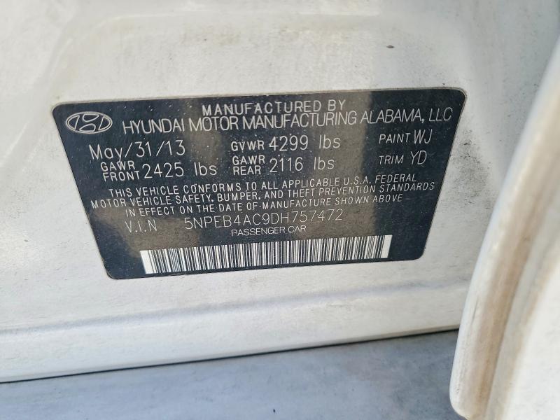 Продажа на аукционе авто 2013 Hyundai Sonata, vin: 5NPEB4AC9DH757472, номер лота: 59771306