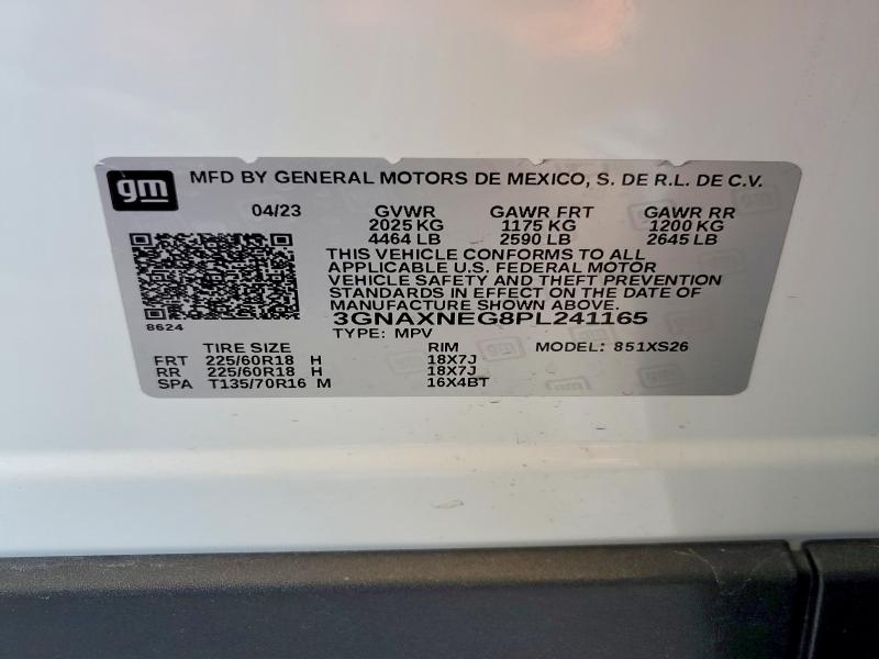 62061446 :رقم المزاد ، 3GNAXNEG8PL241165 vin ، 2023 Chevrolet Equinox مزاد بيع
