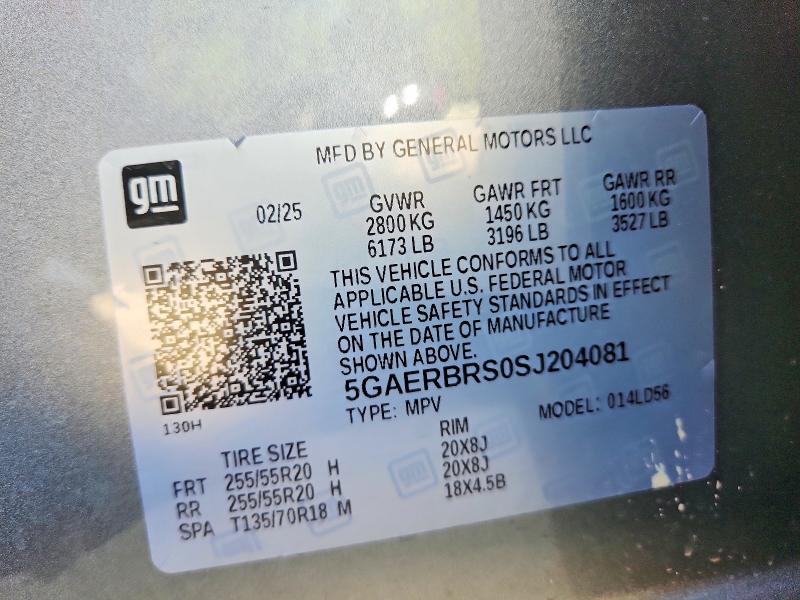 61710216 :رقم المزاد ، 5GAERBRS0SJ204081 vin ، 2025 Buick Enclave مزاد بيع