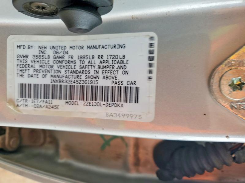 Aukcja sprzedaży 2005 Toyota Corolla, vin: 1NXBR32E45Z361915, numer aukcji: 61537936