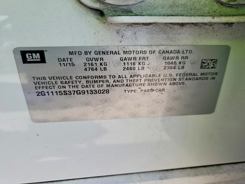 Aukcja sprzedaży 2016 Chevrolet Impala, vin: 2G1115S37G9133028, numer aukcji: 62123596